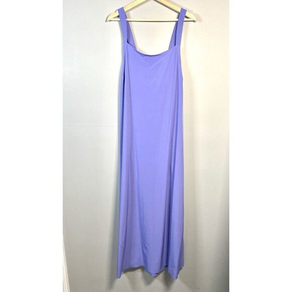 ATHLETA Arrival Dress Size 1X Dark Adonis Blue Lightweight Maxi Long Lagenlook - Picture 3 of 15